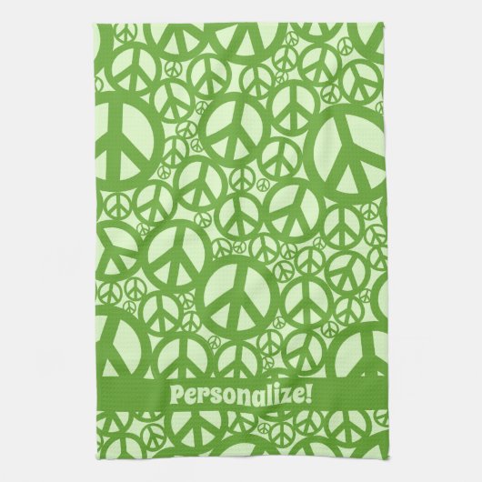 Vredessymbool Patroon groen Theedoek (Verticaal)