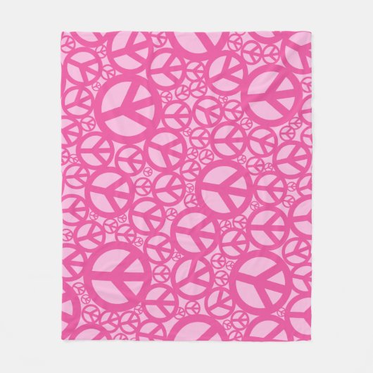 Vredessymbool Patroonroze Fleece Deken (Voorkant)