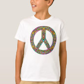 Vredessymbool Psychedelic Art Design T-Shirt (Voorkant)