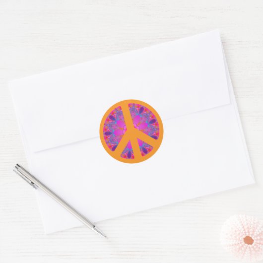Vredessymbool psychedelische sticker (Envelop)