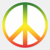 Vredessymbool Rasta Ronde Sticker (Voorkant)