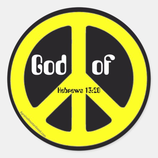 Vredessymbool Ronde Sticker (Voorkant)