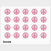 Vredessymbool (rood) ronde sticker (Vel)