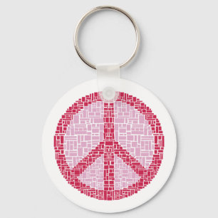 Vredessymbool (rood) sleutelhanger