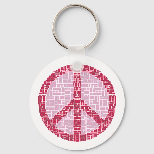 Vredessymbool (rood) sleutelhanger (Voorkant)