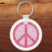 Vredessymbool (rood) sleutelhanger (Voorkant)