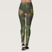 VREDESSymbool Teken Anti-War Hippie Green Camoufla Leggings (Achterkant)