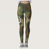 VREDESSymbool Teken Anti-War Hippie Green Camoufla Leggings (Voorkant)