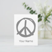 Vredessymbool  teken voor vreedzame hippie feestdagenkaart (Staand voorkant)