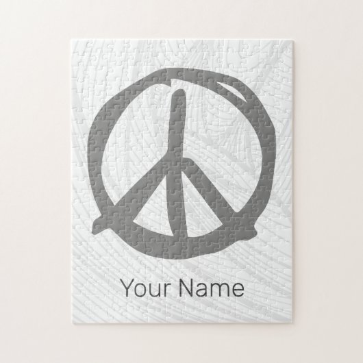 Vredessymbool teken voor vreedzame hippie legpuzzel (Verticaal)