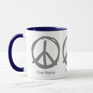 Vredessymbool teken voor vreedzame hippie mok