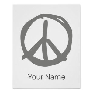 Vredessymbool teken voor vreedzame hippie perfect poster