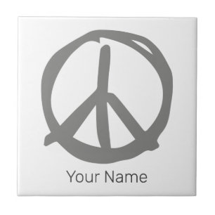 Vredessymbool teken voor vreedzame hippie tegeltje