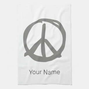 Vredessymbool  teken voor vreedzame hippie theedoek