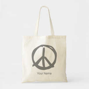 Vredessymbool  teken voor vreedzame hippie tote bag
