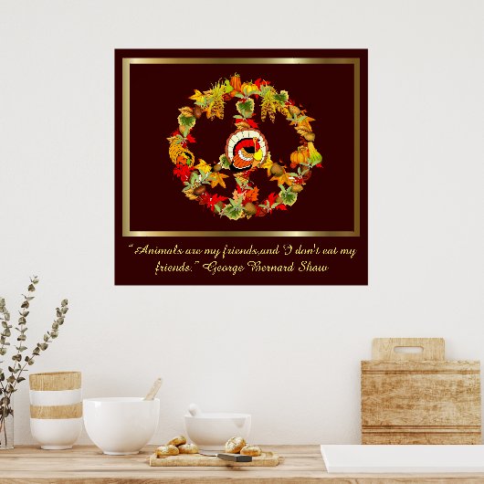 Vredessymbool Thanksgiving Turkije Poster (Keuken)