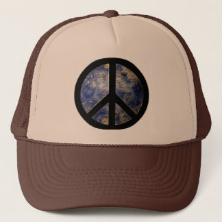 Vredessymbool Trucker Hat Brown en Blue Pet