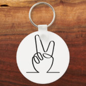 Vredessymbool. V vingers voor vrijheid. Sleutelhanger (Voorkant)