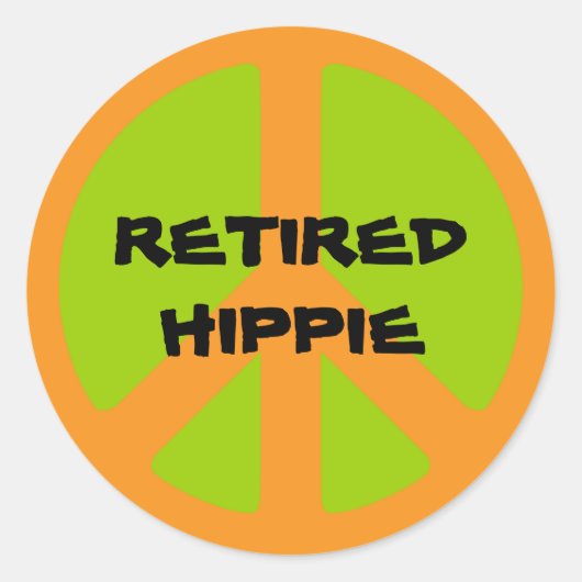 Vredessymbool, vermoeide Hippie Ronde Sticker (Voorkant)