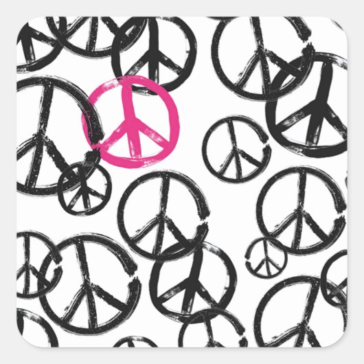 Vredessymbool Vierkante Sticker (Voorkant)