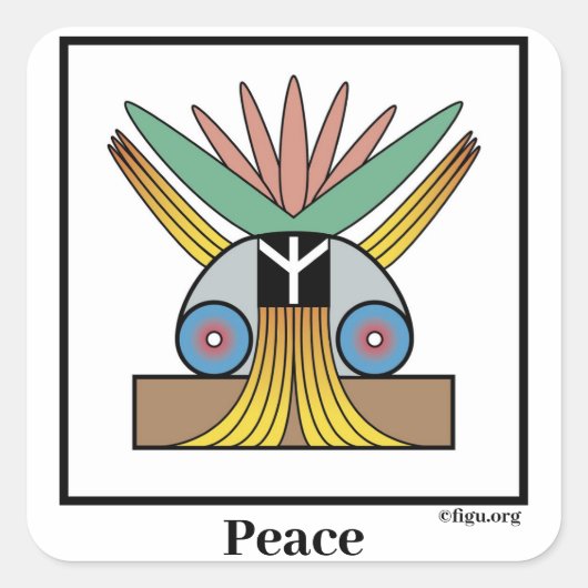 Vredessymbool Vierkante Sticker (Voorkant)