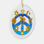 Vredessymbool voor alle wereldgodsdiensten keramisch ornament (Rechts)