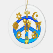 Vredessymbool voor alle wereldgodsdiensten keramisch ornament (Links)
