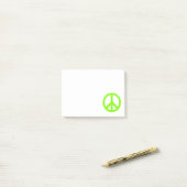 Vredessymbool voor Chartreuse Post-it® Notes (Op bureau)