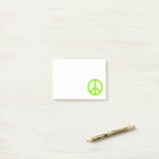 Vredessymbool voor Chartreuse Post-it® Notes (Op bureau)