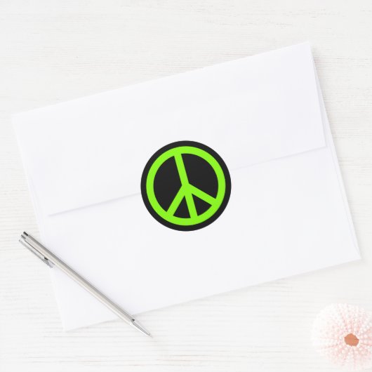 Vredessymbool voor Chartreuse Ronde Sticker (Envelop)