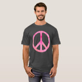 Vredessymbool voor roze kleuren t-shirt (Voorkant volledig)