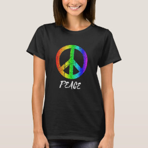 Vredessymbool Vrijheid Eenheid Kleurrijke Vredeste T-shirt