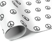 Vredessymbool zwart-wit polka dot patroon cadeaupapier (Rol Hoek)