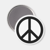 Vredessymbool zwart wit zwart, eenvoudig magneet (Voorkant / Achterkant)