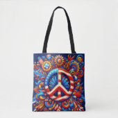 Vredesteken-4 juli-Onafhankelijkheidsdag-Groovy Tote Bag (Voorkant)