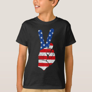 Vredesteken Amerikaanse Vlag 4 juli Kinder T-shirt