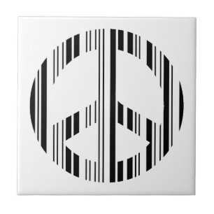 VREDESTEKEN BAR CODE Hippie Barcode Patroon Ontwer Tegeltje