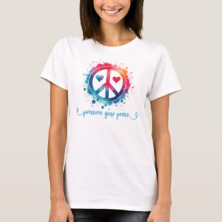 Vredesteken Bewaar je vrede Inspirerend citaat T-shirt
