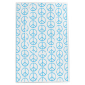 Vredesteken Blauw Groovy Retro Leuk Medium Cadeauzakje (Voorkant)