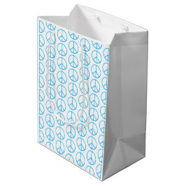 Vredesteken Blauw Groovy Retro Leuk Medium Cadeauzakje