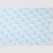 Vredesteken Blauw Groovy Retro Leuk Tissuepapier (Voorkant)