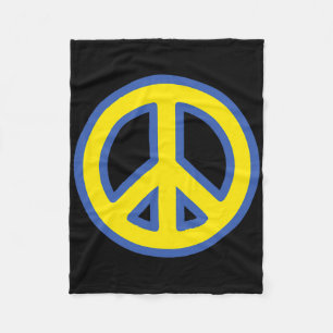 Vredesteken - Blauwe En Gele Oekraïense Vlag Solid Fleece Deken