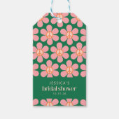 Vredesteken Bloem Groen Roze Aangepaste Bruidsdouc Cadeaulabel (Voorkant)