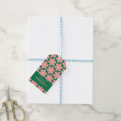 Vredesteken Bloem Groen Roze Bruiloft Cadeaulabel (Met Touw)