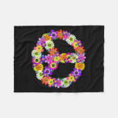 Vredesteken bloem in het zwart fleece deken (Voorkant (Horizontaal))