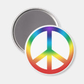 Vredesteken Button; Chakra kleuren Magneet (Voorkant / Achterkant)