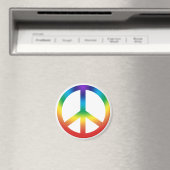 Vredesteken Button; Chakra kleuren Magneet (Insitu (Vaatwasser))
