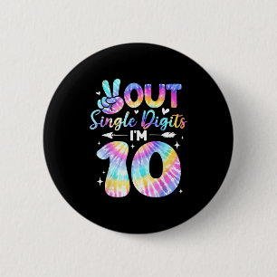 Vredesteken Dubbele Cijfers 10e Verjaardag Voor Me Ronde Button 5,7 Cm
