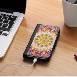 Vredesteken Gelukkige Energie Kleuren Galaxy S4 Portefeuille Hoesje<br><div class="desc">Aangepaste telefoon portemonnee koffers design geïnspireerd op de kleurrijke bloemkleuren van natuur in geometrische mandala,  gecentreerd met een gouden vredessymbool | door webgrrl.art</div>