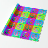 Vredesteken groovy tie dye graffiti spray verf kun cadeaupapier (Uitgerold)